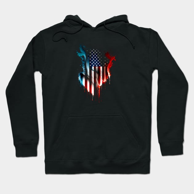 Painted American Flag Hoodie by Butterfly Venom